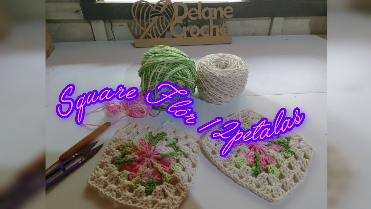 Como fazer Square Flôr 12 pétalas (detalhado) para iniciantes #passoapasso 