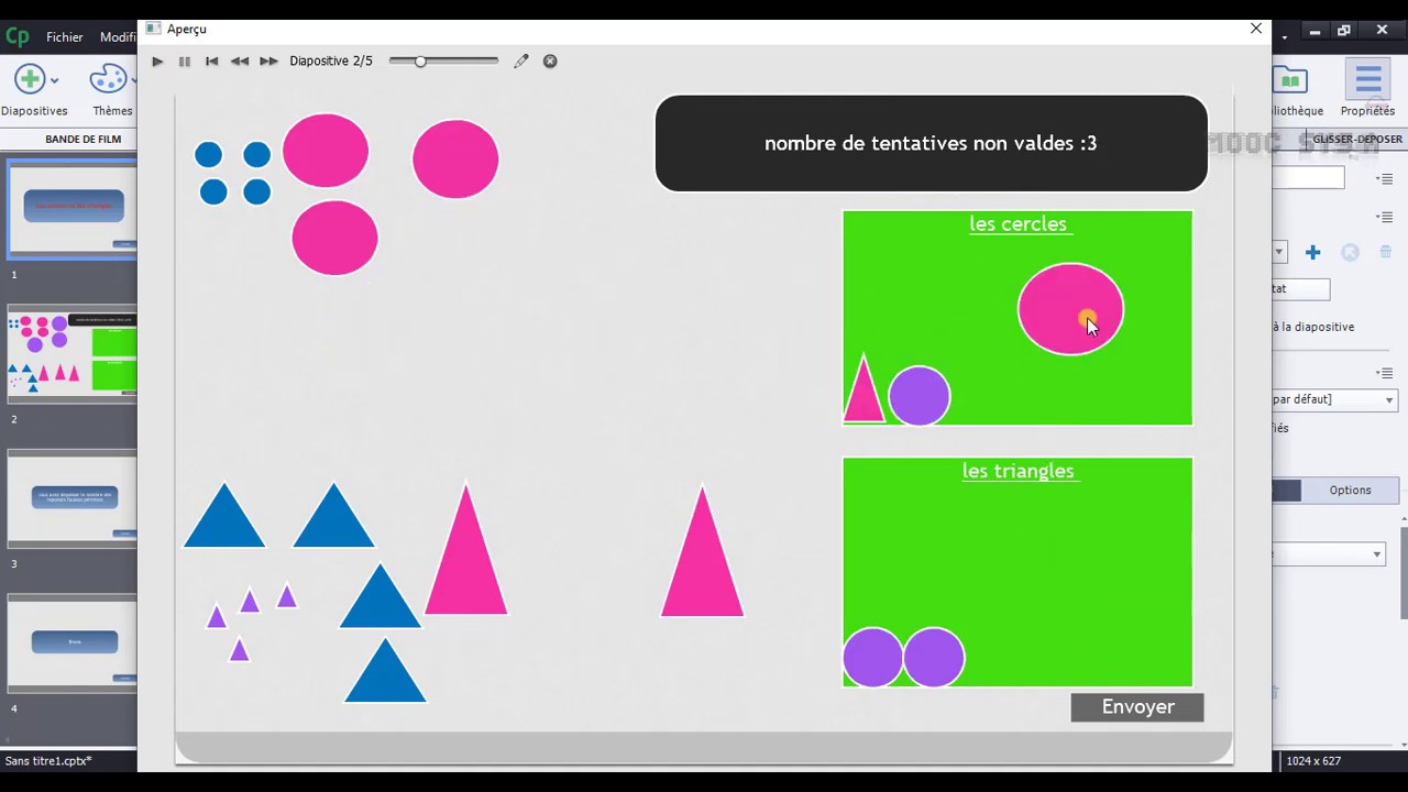 Adobe captivate : glisser-déposer + module du suivis