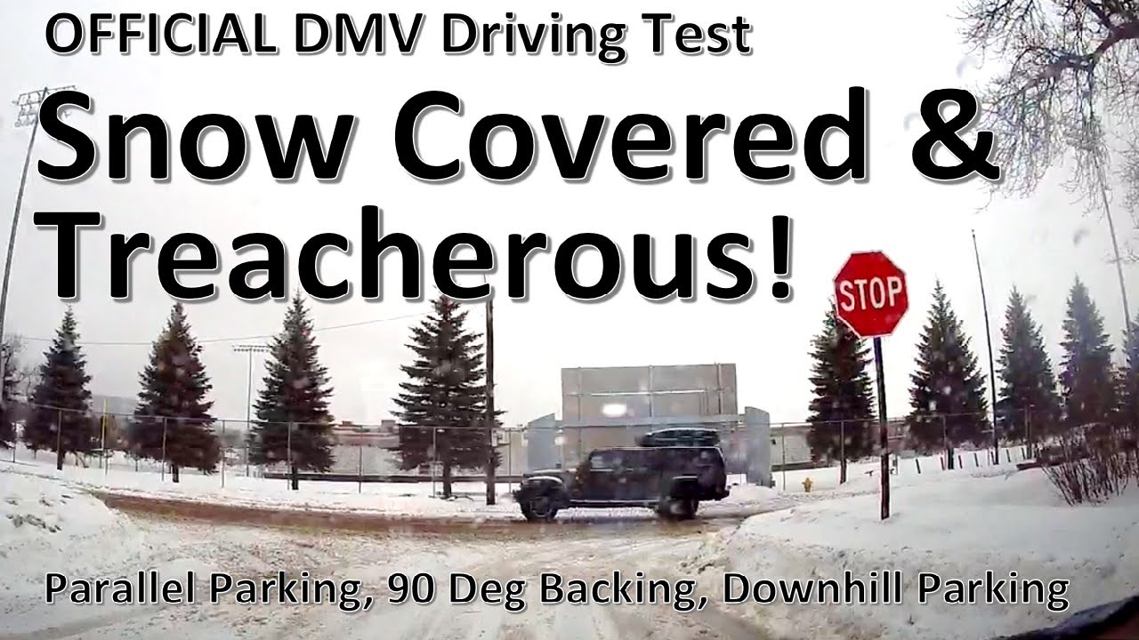 Official Driving Test - Snow-covered & Slippery - Can't see the center line! - Generous examiner
