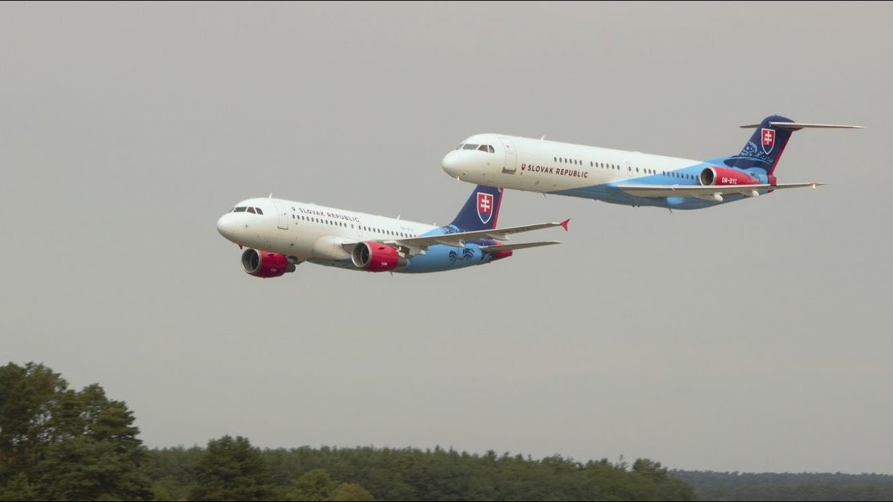Airbus A319 low pass and touch and go, Fokker 100 low pass
