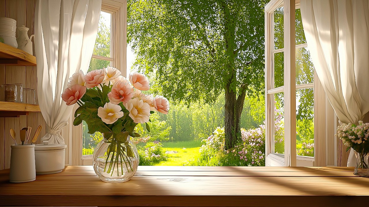 Healing Spring ASMR 🕊️ Open Window | Morning Sunlight & Birds Chirping for Deep Focus & Calm