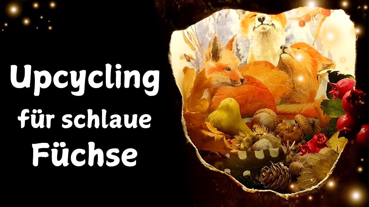 Leuchtende Winterdeko aus Turşu Behälter basteln 🦊 Upcycling DIY