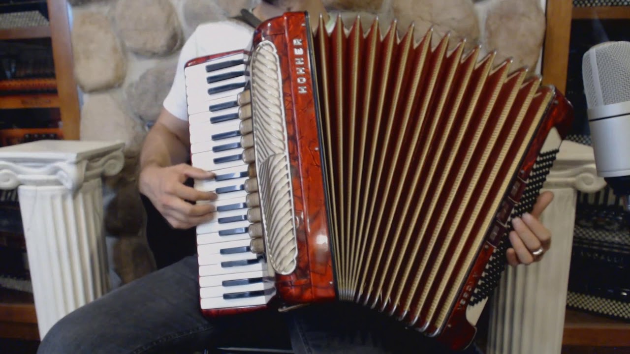 2973 - Red Hohner Verdi V Piano Accordion LMMM 41 120 $2499