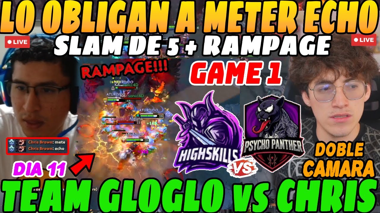 😲Lo OBLIGAN a meter ECHO SLAM de 5 + RAMPAGE, Team GLOGLO vs Team CHRISLUCK GAME 1 ZEEINTERNACIONAL😲