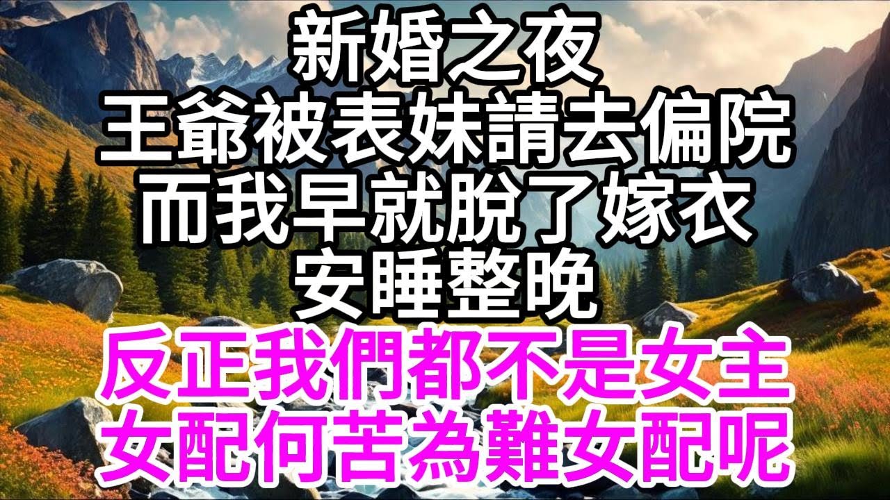 新婚夜王爺被表妹請去偏院，而我早就脫了嫁衣 安睡整晚，反正我們都不是女主，女配何苦為難女配呢 【美好人生】
