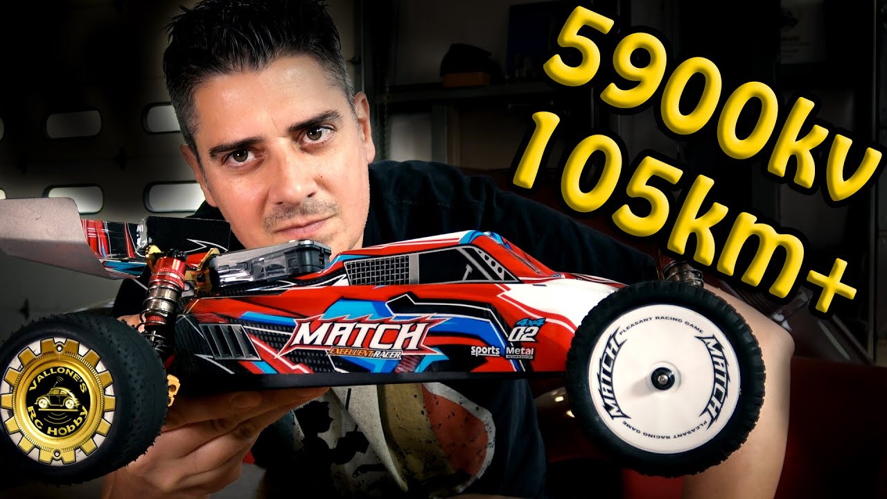 WLTOYS 104001 RC Buggy Brushless Upgrade - 3650 5900KV Motor 28T Pinion - 3s Speed Over 105 KM