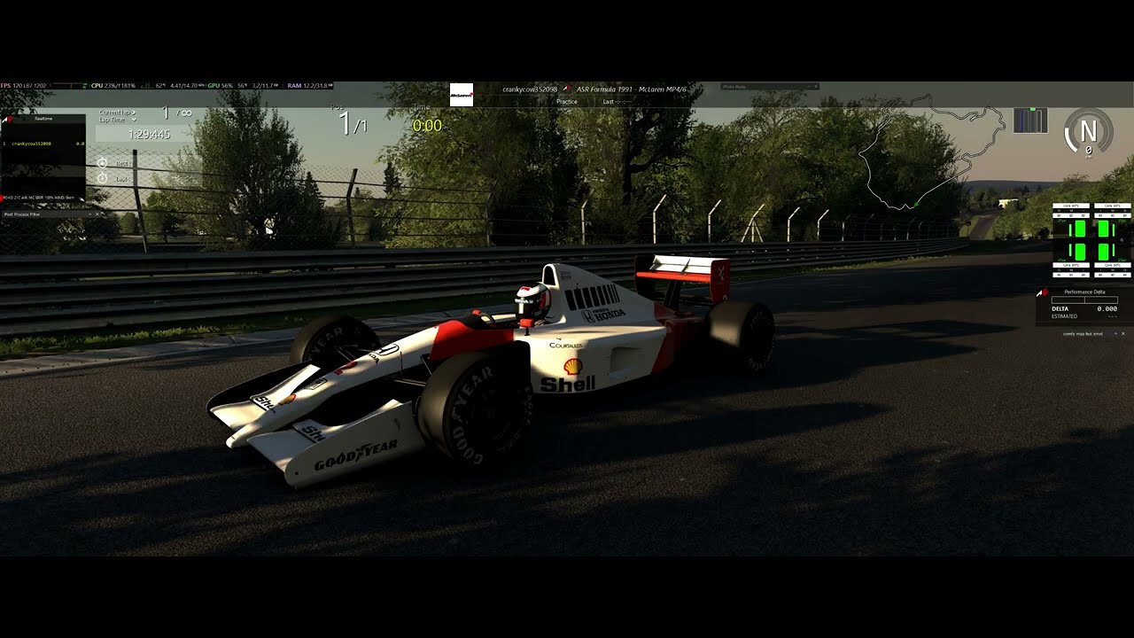 ATTEMPT 1 Mclaren Mp4/6 1991 At Nordschliefe Germany, (failed) :(