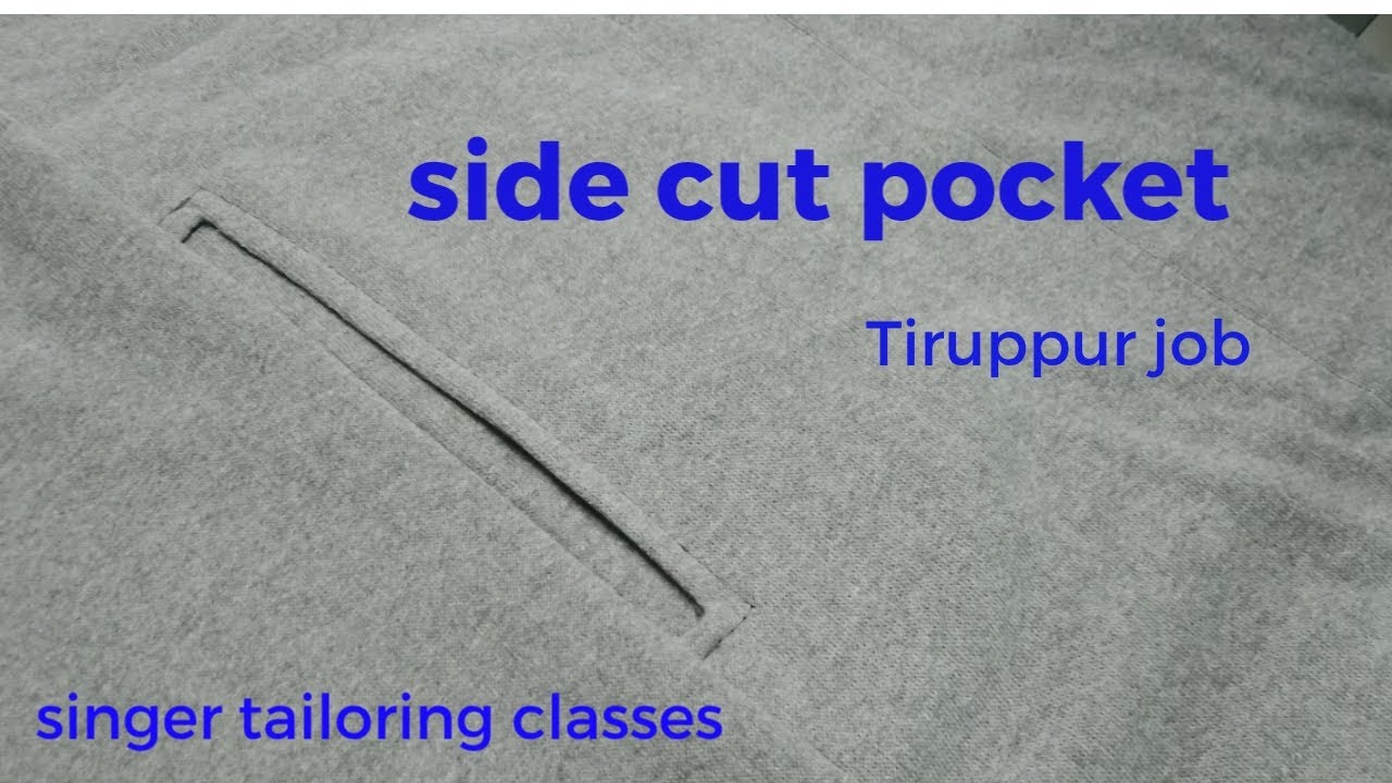 How to stitch side cut pocket தமிழ்/ Tiruppur garment jobs/singer tailoring classes