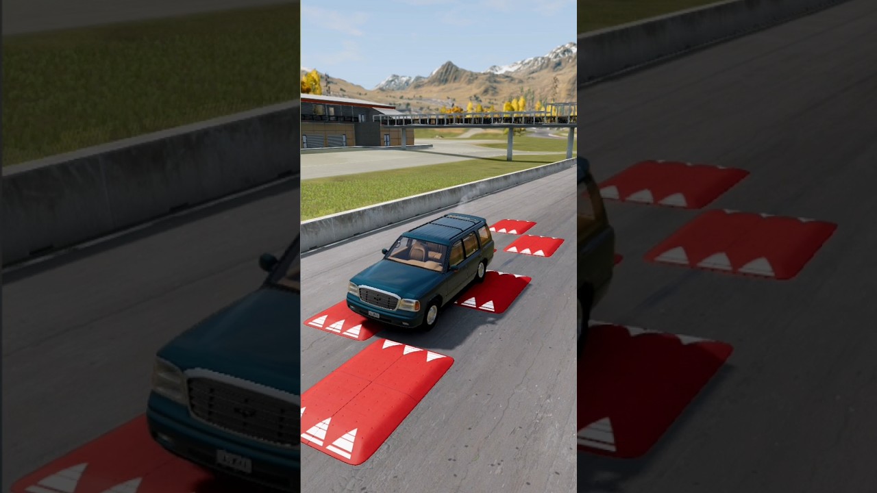 🚗🌈Crazy Color Changing Cars vs Speed Bumps Toll Gate | BeamNG Drive