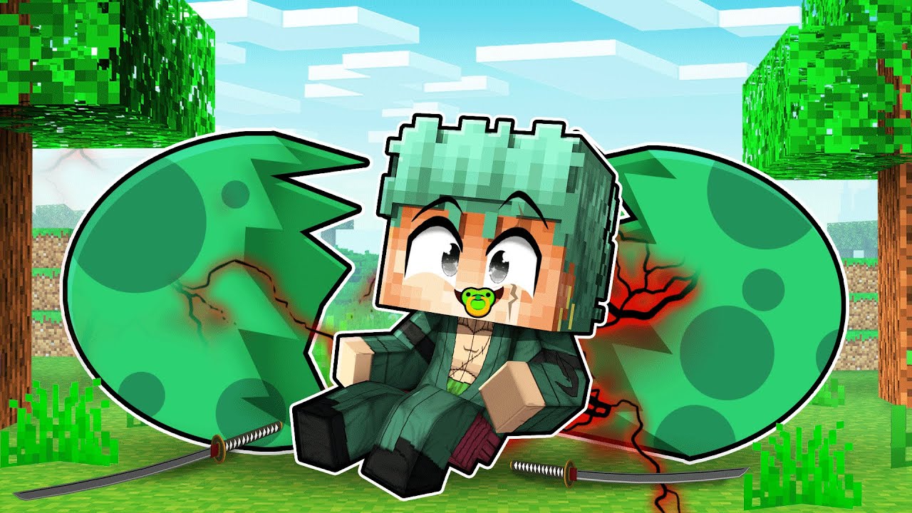 NASCI como um BEBÊ ZORO de One Piece no Minecraft