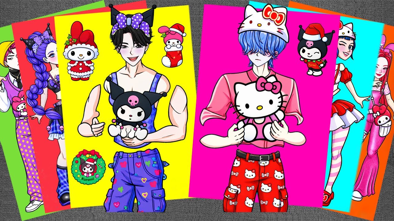 [🎀paper diy🎀] Kuromi & Hello Kitty Outfit Makeover with KPop Demon Hunters | Oddly Satisfying ASMR