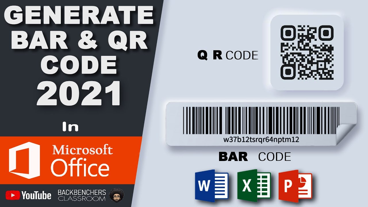 Simple Way to Generate Bar Code and QR Code in Microsoft Word Excel PowerPoint 2021
