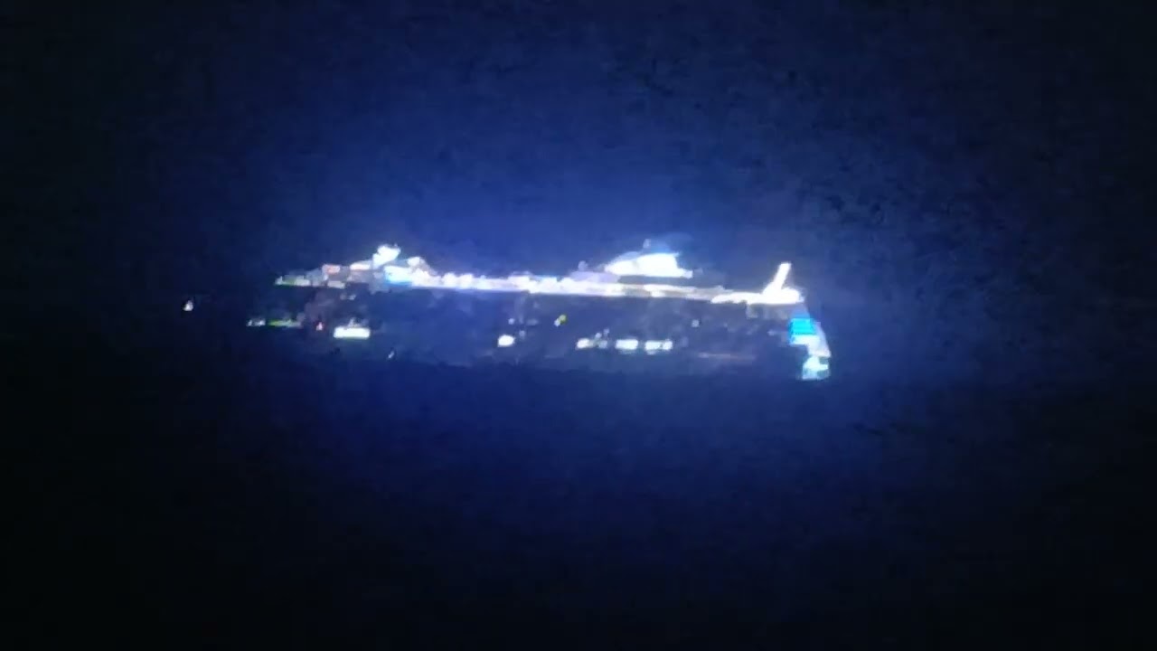 The real image of a cruise ship while at sea
