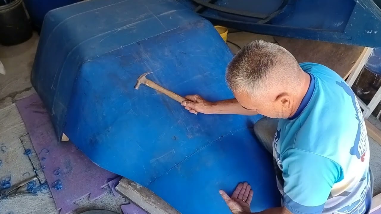 canoa de três bombonas projeto 90 pra 10 com alteração fazendo instalação do bico (parte 3)
