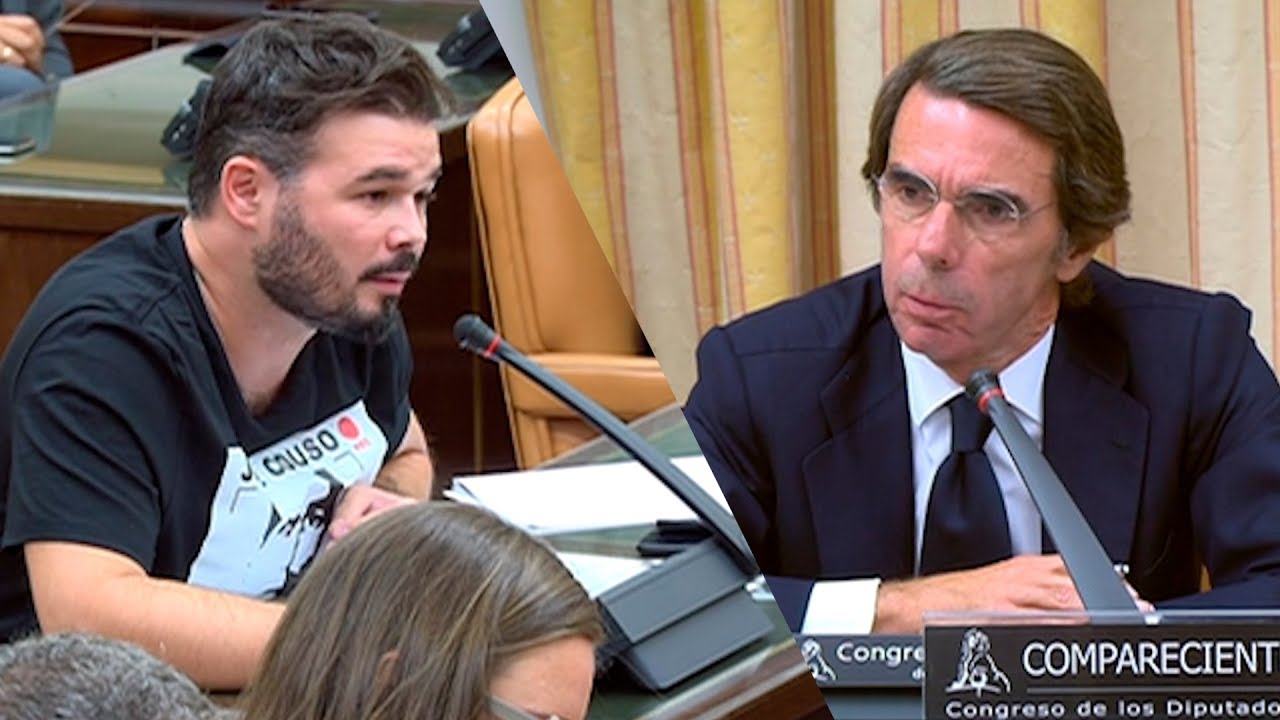 El tenso comienzo de la comparecencia de Aznar con Gabriel Rufián: "¿Tiene usted vergüenza?"