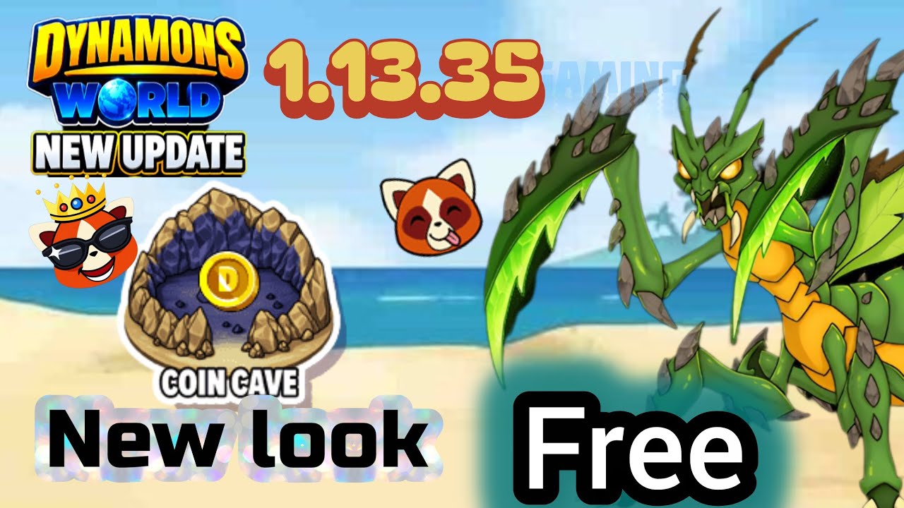 New update today 1.13.35 in dynamons world, free dynamon, coins cave, special event #dynamonsworld
