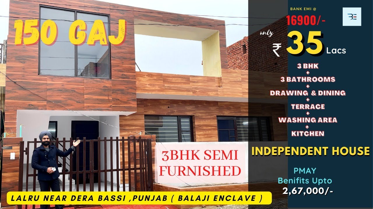 35 Lakhs 3 BHK House 150 Gaj/Yards Near Chandigarh in Lalru (Punjab) , 20 Mins From Chandigarh