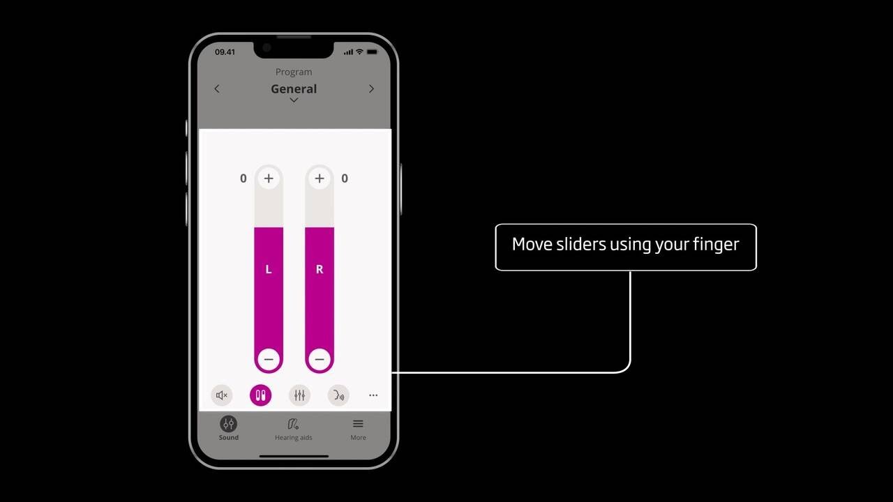 How to change volume and mute your hearing aids in Oticon Companion app