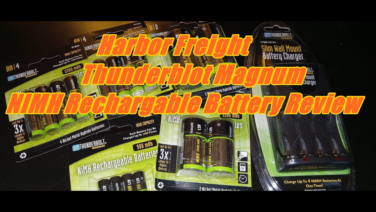 Harbor Freight Thunderbolt Magnum NIMH Rechargable Battery (& Charger) Review