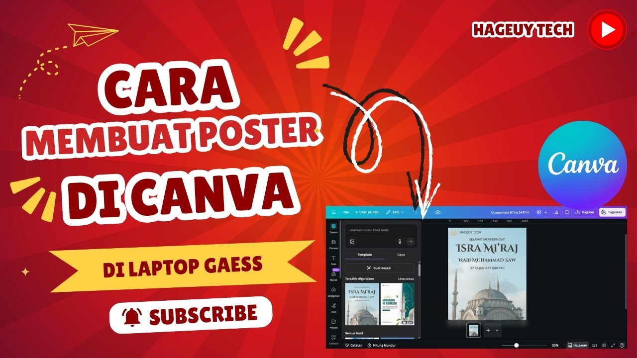 Cara membuat poster di canva laptop