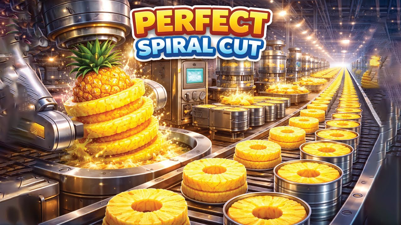 Canned Pineapple Factory – Perfect Spiral Cutting in a High-Speed Production Line