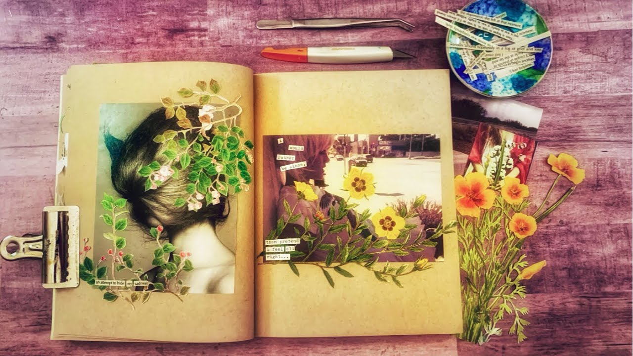 Journal with Me - quiet journaling in my collage book