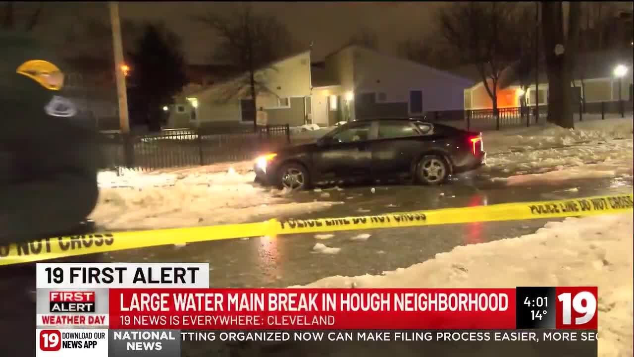 Cars stuck in ice in Cleveland’s Hough neighborhood