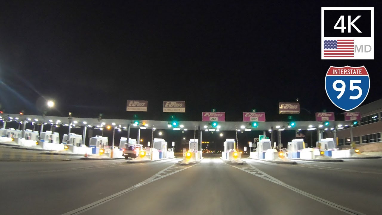 BALTIMORE MD Night Drive 4k Ultra HD 🇺🇸 Harbor Tunnel I-95 Maryland Car Driving No Music