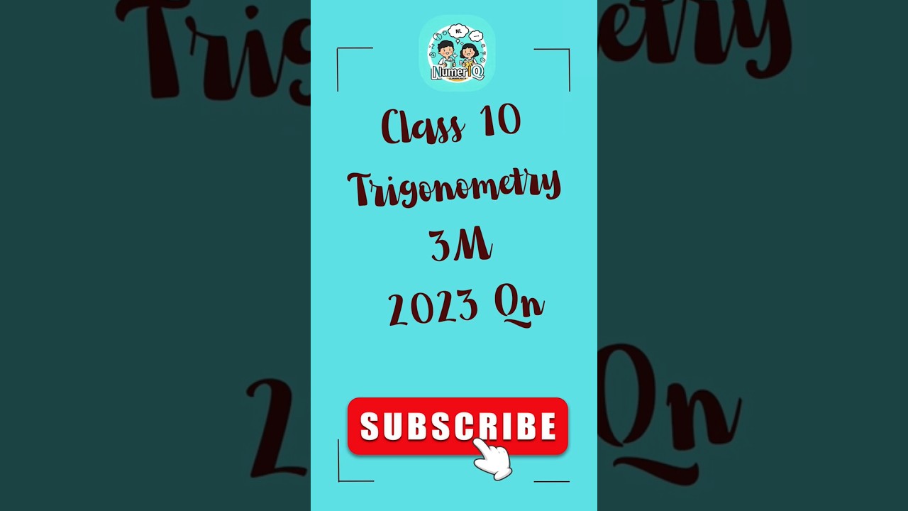💯Important 3‑Mark Trigonometry Proof | Class 10 Maths #shorts