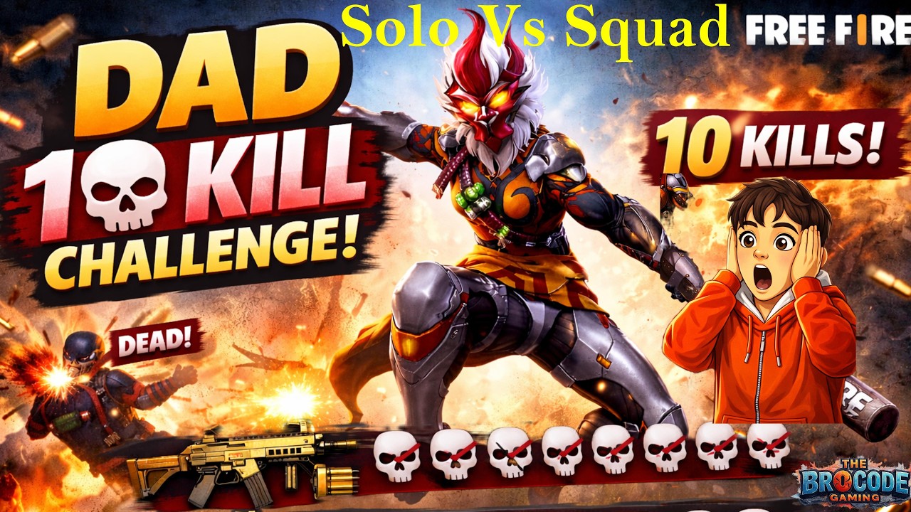 10 Kill Challenge Solo Vs Squad  Free Fire #freefire #battleroyalegame #garenafreefire #gaming