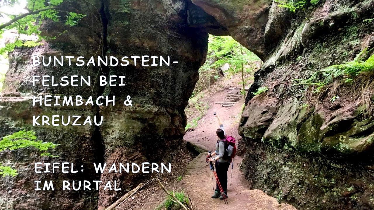 Eifel: Wandern im Rurtal - Buntsandsteinfelsen zwischen Heimbach und Kreuzau (4K)