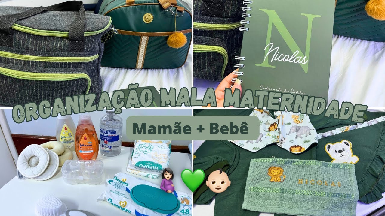 MONTANDO A MALA MATERNIDADE DO NICOLAS + DA MAMÃE 🤰🏻💚 | MALA MATERNIDADE MAMÃE E BEBÊ