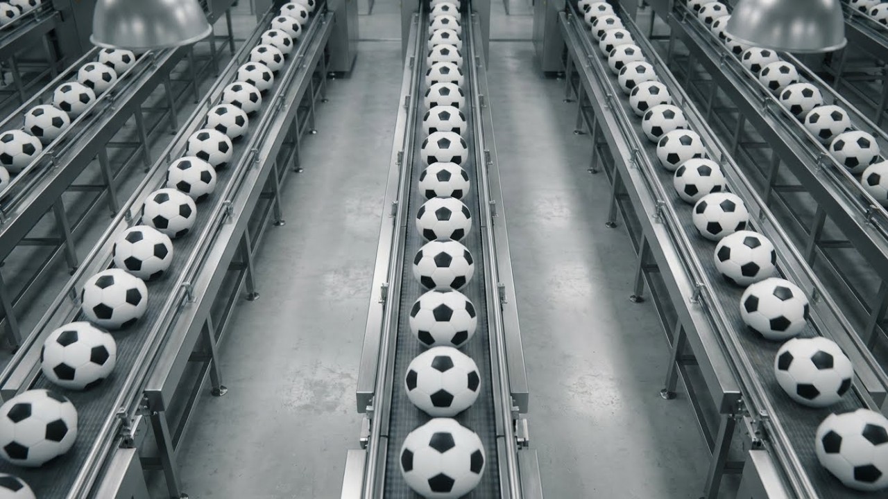 Inside a Modern Factory Making Footballs | How Footballs Are Made in a Factory