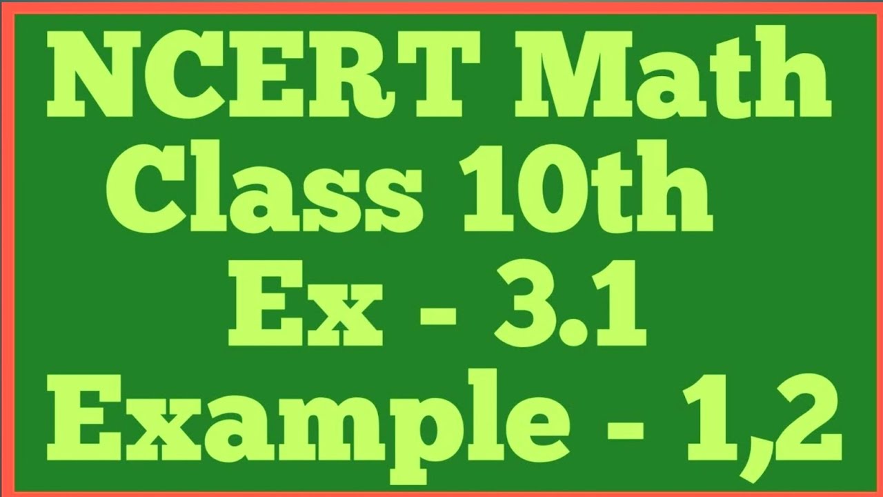 3.1 Maths Class 10 Example 1 | Class 10 Math Chapter 3 Example 1 | Do Char Wale Rekhik Samikaran