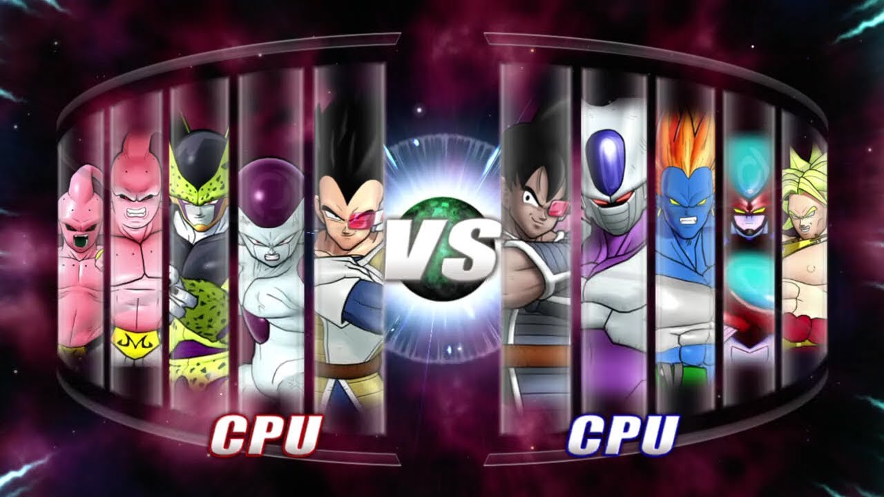 Dragon Ball: Raging Blast 2 Villains of Sagas vs Movie Villains (CPU vs CPU)
