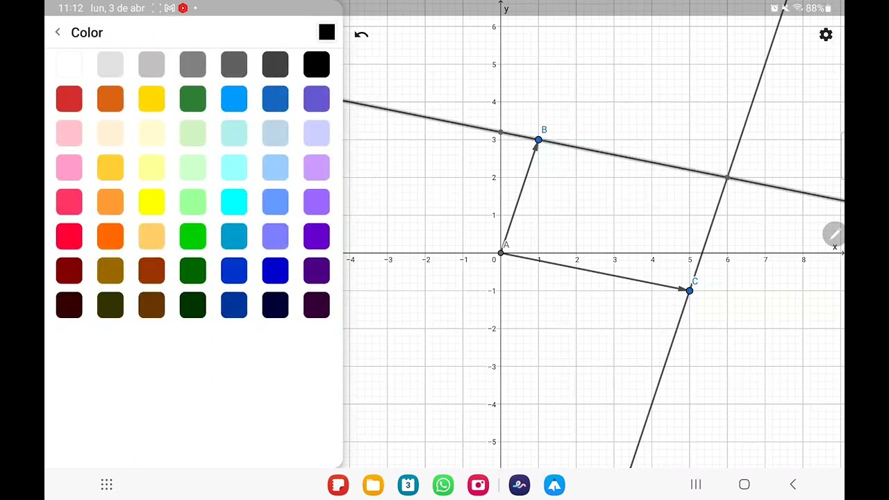 Suma de vectores en GeoGebra