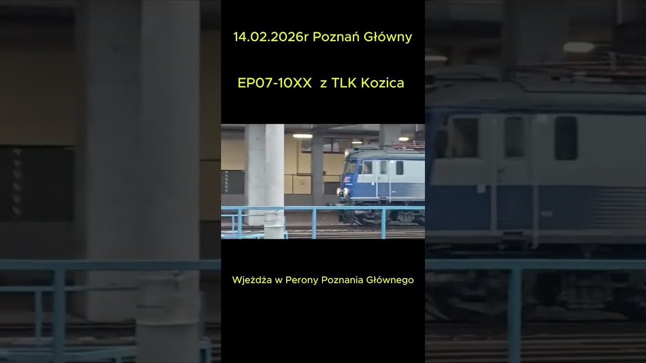 Wjazd EP07-10XX z TLK Kozica do Poznania Gł&oacute;wnego