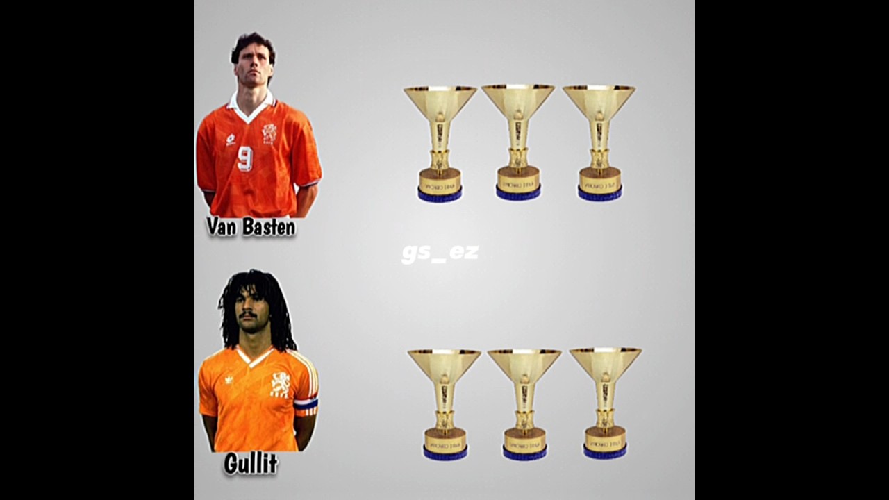 Van Basten vs Gullit there trophies and individual awards #milan #netherlands #football #shorts