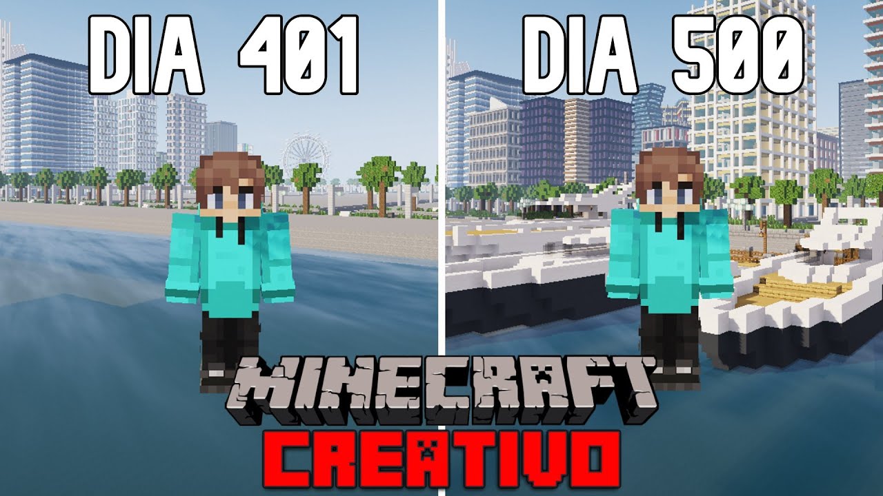 SOBREVIV&Iacute; 500 D&Iacute;AS construyendo una CIUDAD en MINECRAFT CREATIVO