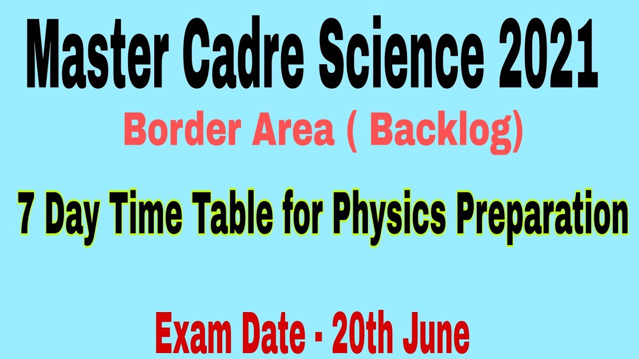 Master Cadre Science 2021 l How to prepare in 7 days