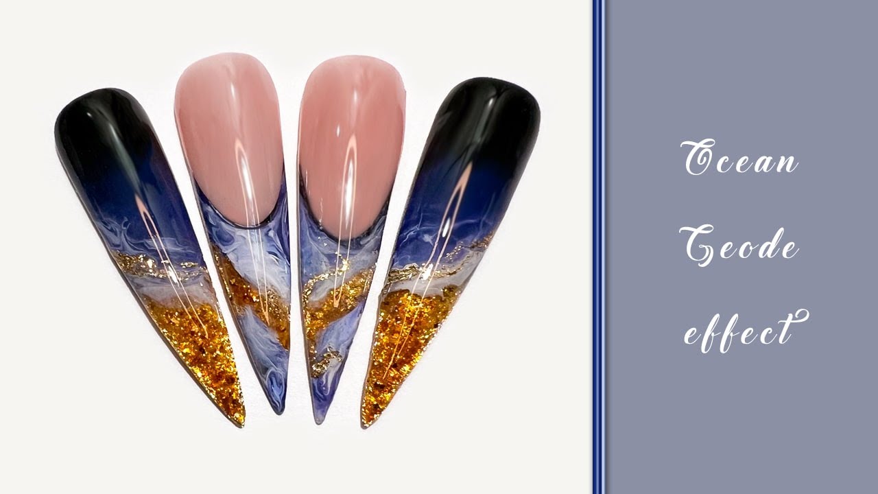 Nail Art with Granite Gel | Ocean Geode