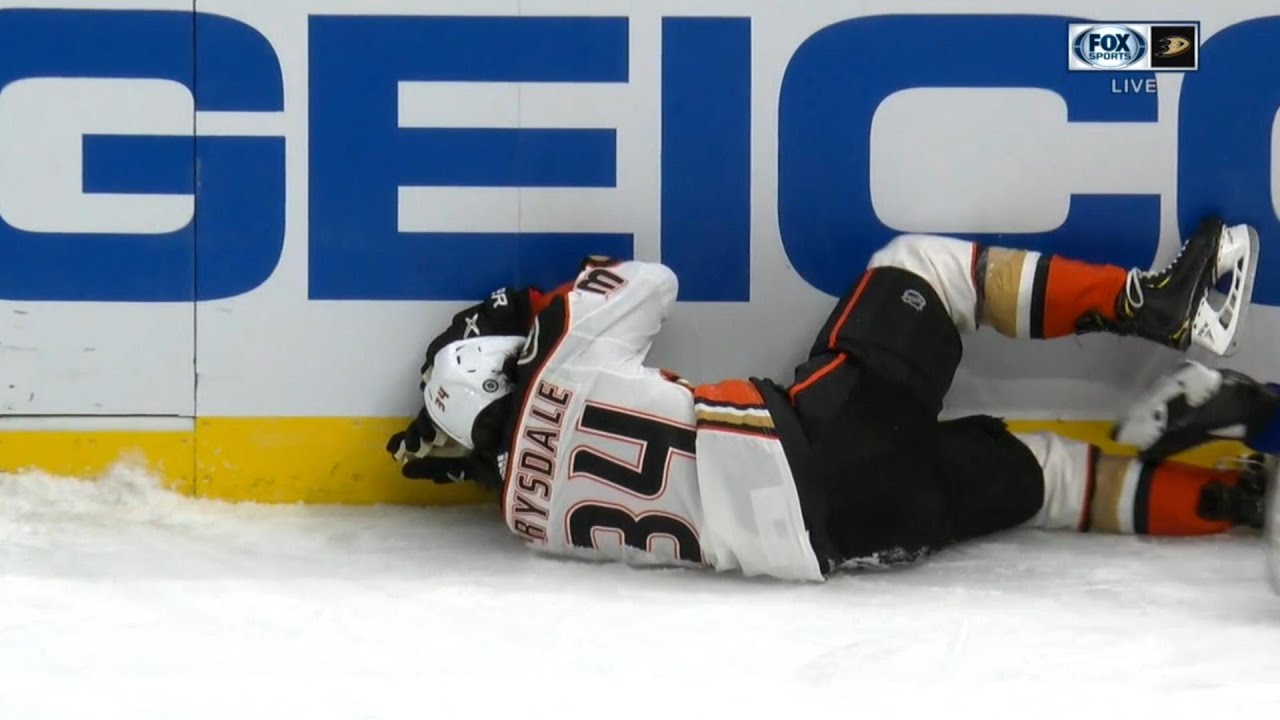 Jamie Drysdale Loses An Edge, Ends Up Hitting Back Of Head Against Boards