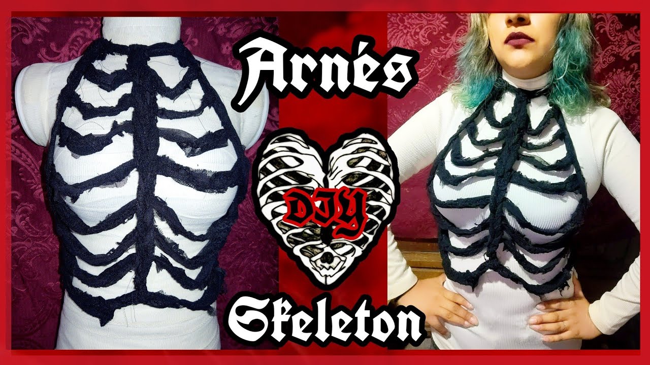 Arnés Skeleton con retazos de tela mesh y encaje 🖤 DIY - Lady Blue