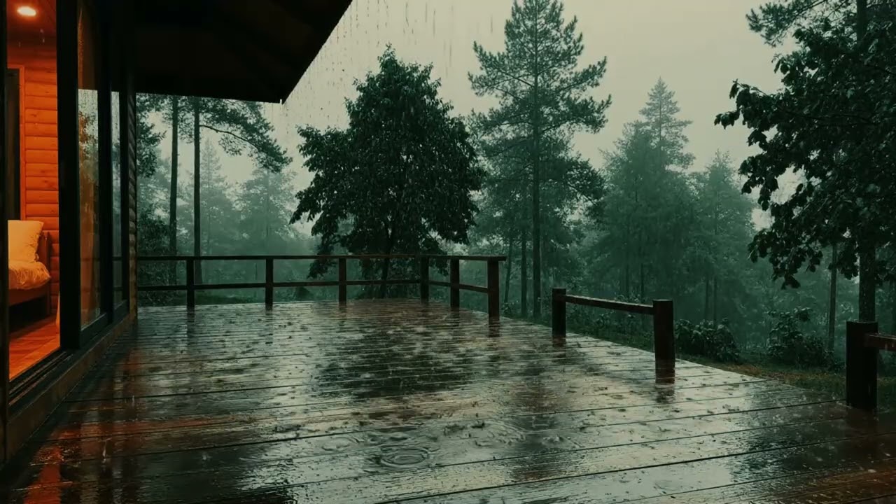 Peaceful Rainforest Cabin Rain for Anxiety Relief #sleepinstantly #calmingrain #natureasmr