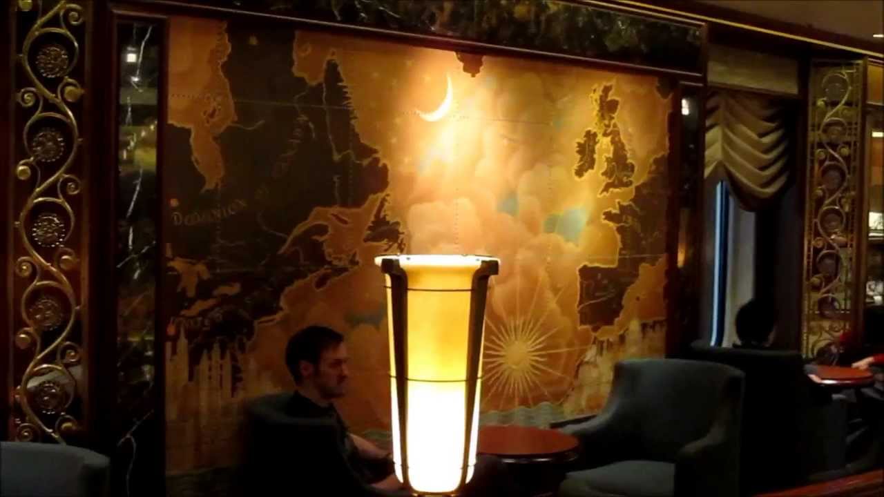 On Board Cunard's Queen Elizabeth ~ Midships Bar & Grand Lobby
