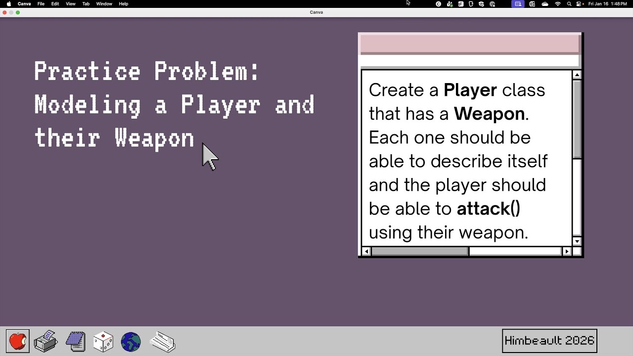 Objects Inside Objects: Modeling a Player and a Weapon in Java