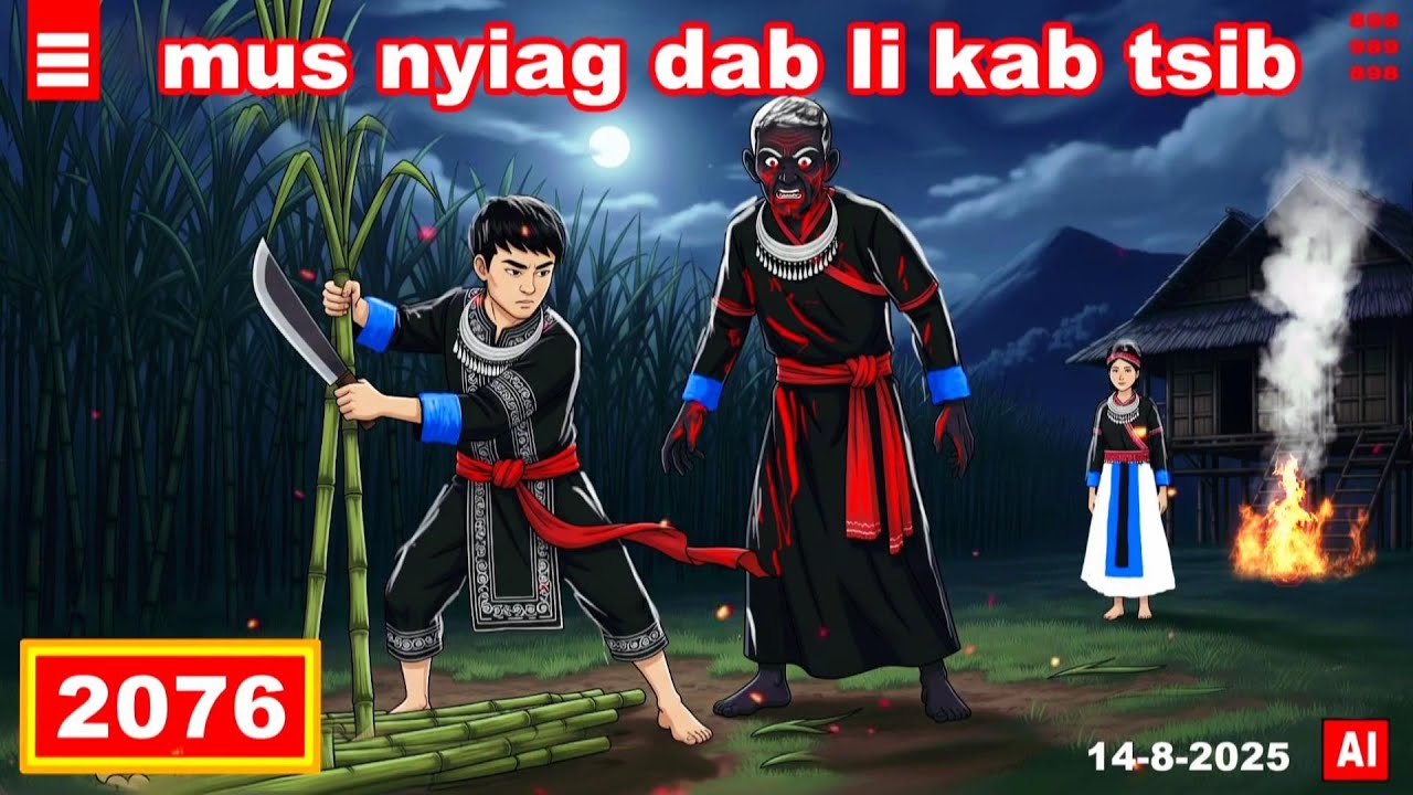 dab hais hmoob - 2076 - 14-8-2025 mus nyiag dab li dab tsib, ผีห่วงอ้อย, Ghost of Sugarcane.