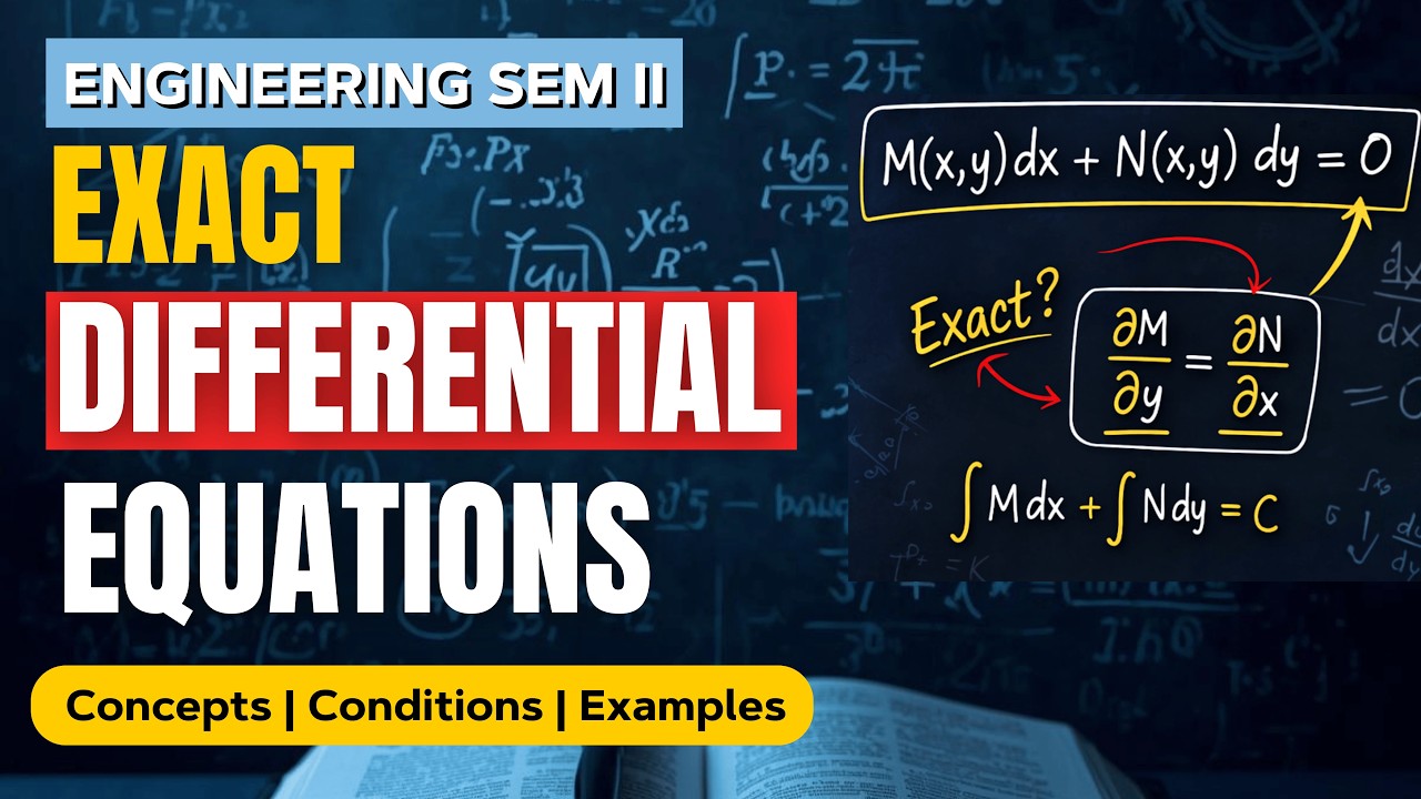 Exact Differential Equations | Engineering Semester II | Step by Step Explaination