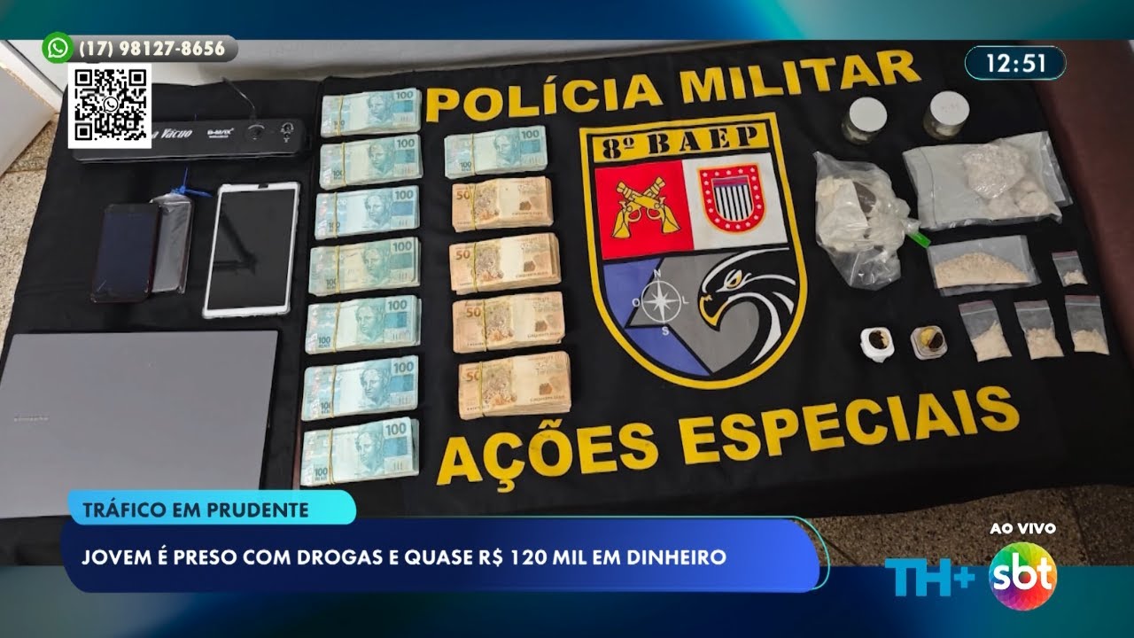 Jovem é preso com drogas e quase R$120 mil em dinheiro