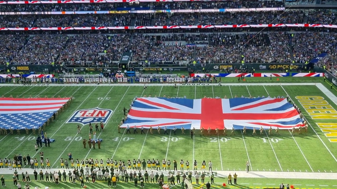 National Anthems of USA & UK at the NFL London games ( Giants v Packers)
